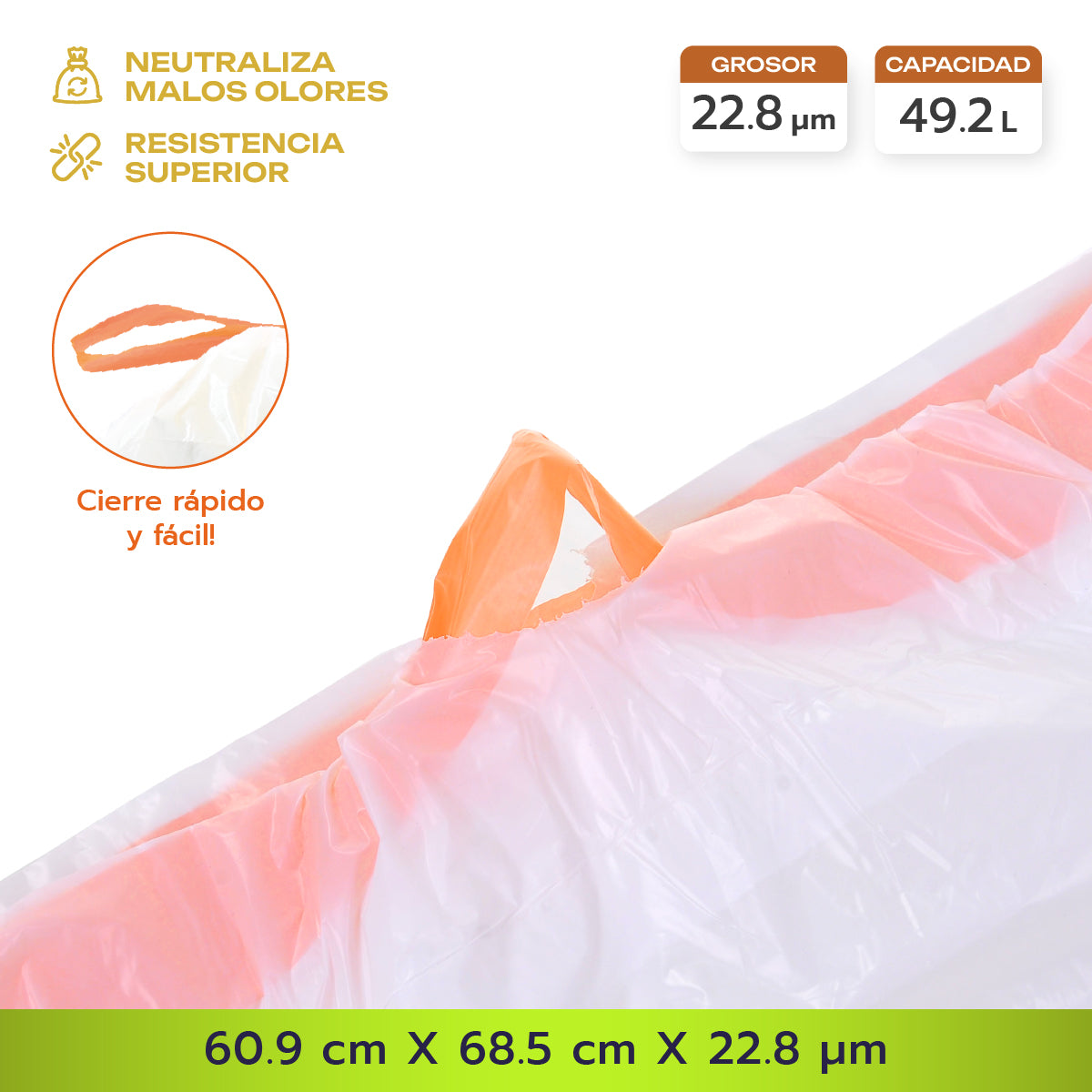 Bolsas Basura Cocina 61 x 69 cm Canway 80 un