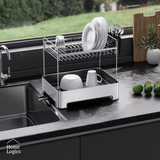 Secador de Platos de Acero Inoxidable de 2 Niveles Home Logics 1 un