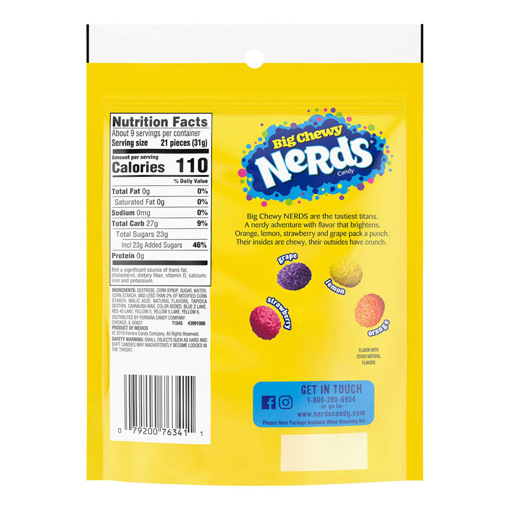 Masticables Big Chewy Nerds 9 x 170 g