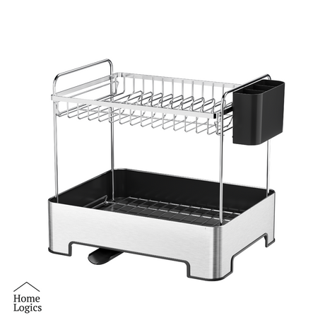 Secador de Platos de Acero Inoxidable de 2 Niveles Home Logics 1 un
