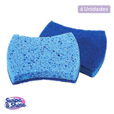 Set 6 Esponjas Celulosa Anti Rayas Swipe & Shine 1 un