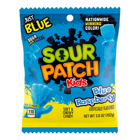 Gomitas Frambuesa Azul Sour Patch Kids 12 x 102 g
