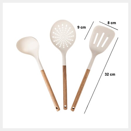 Set 3 Utensilios Harmony Cream Acacia 5five 1 un