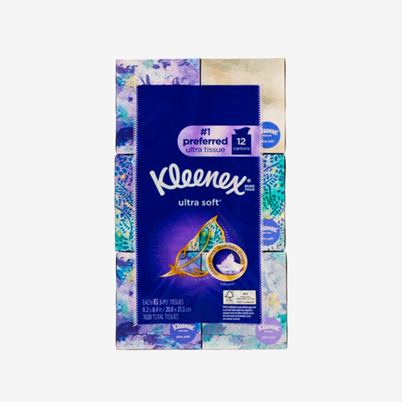 Pañuelos Desechables Ultra Suaves Kleenex 12 pack x 85 un