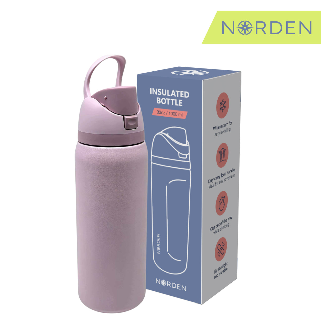 Botella Acero Inoxidable Rose 1000 ml Norden 1 un