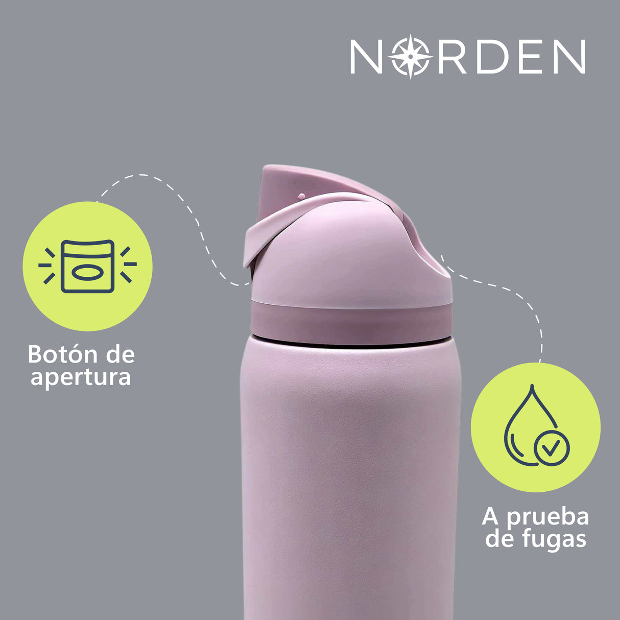 Botella Acero Inoxidable Rose 1000 ml Norden 1 un