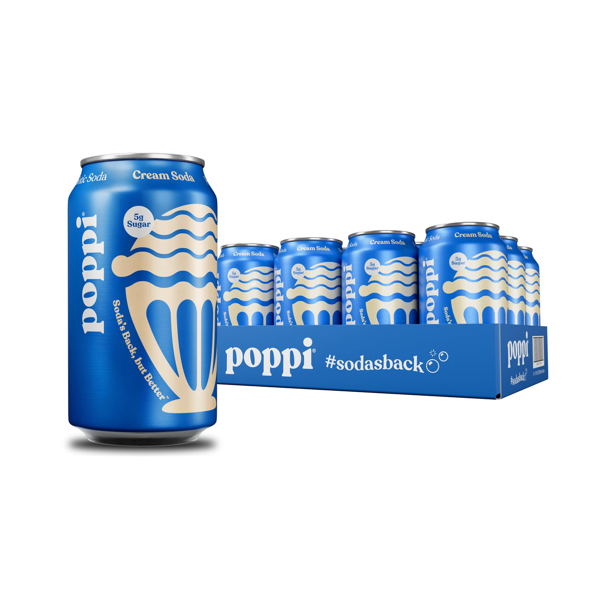 Bebida Prebiotic Cream Soda Lata Poppi 12 x 355 ml