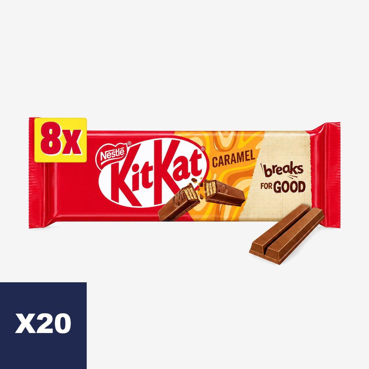 Chocolate Caramelo 2 Fingers 8 Pack Kit Kat 20 x 165,6 g
