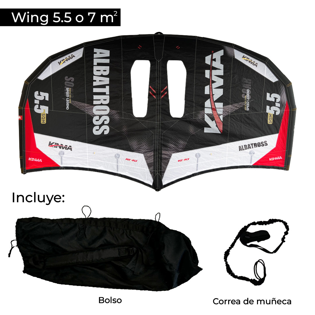 Set Wing Foil Negro 5.5m2