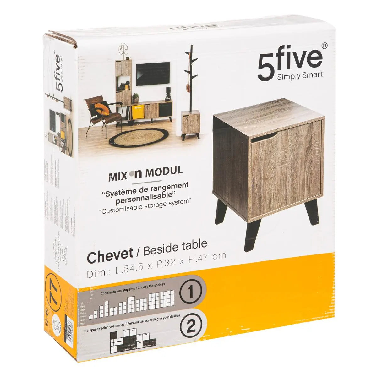 Velador Madera Natural Roble 5five 1 un