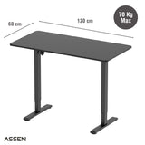 Escritorio Altura Regulable Serie Essential 120 x 60 cm Negro Assen 1 un