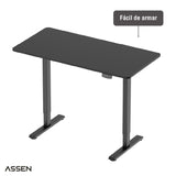 Escritorio Altura Regulable Serie Essential 120 x 60 cm Negro Assen 1 un