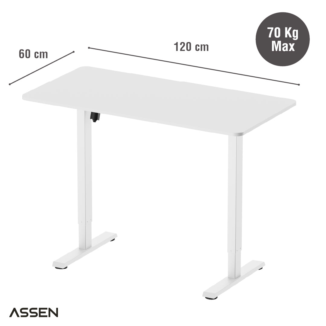 Escritorio Altura Regulable Serie Essential 120 x 60 cm Blanco Assen 1 un