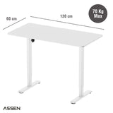 Escritorio Altura Regulable Serie Essential 120 x 60 cm Blanco Assen 1 un