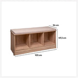 Banca con 3 Compartimentos 105 x 34 x 49 cm Madera 5five 1 un