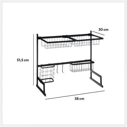 Organizador Cocina Metal Black 58 x 30 x 51 cm 5five 1 un