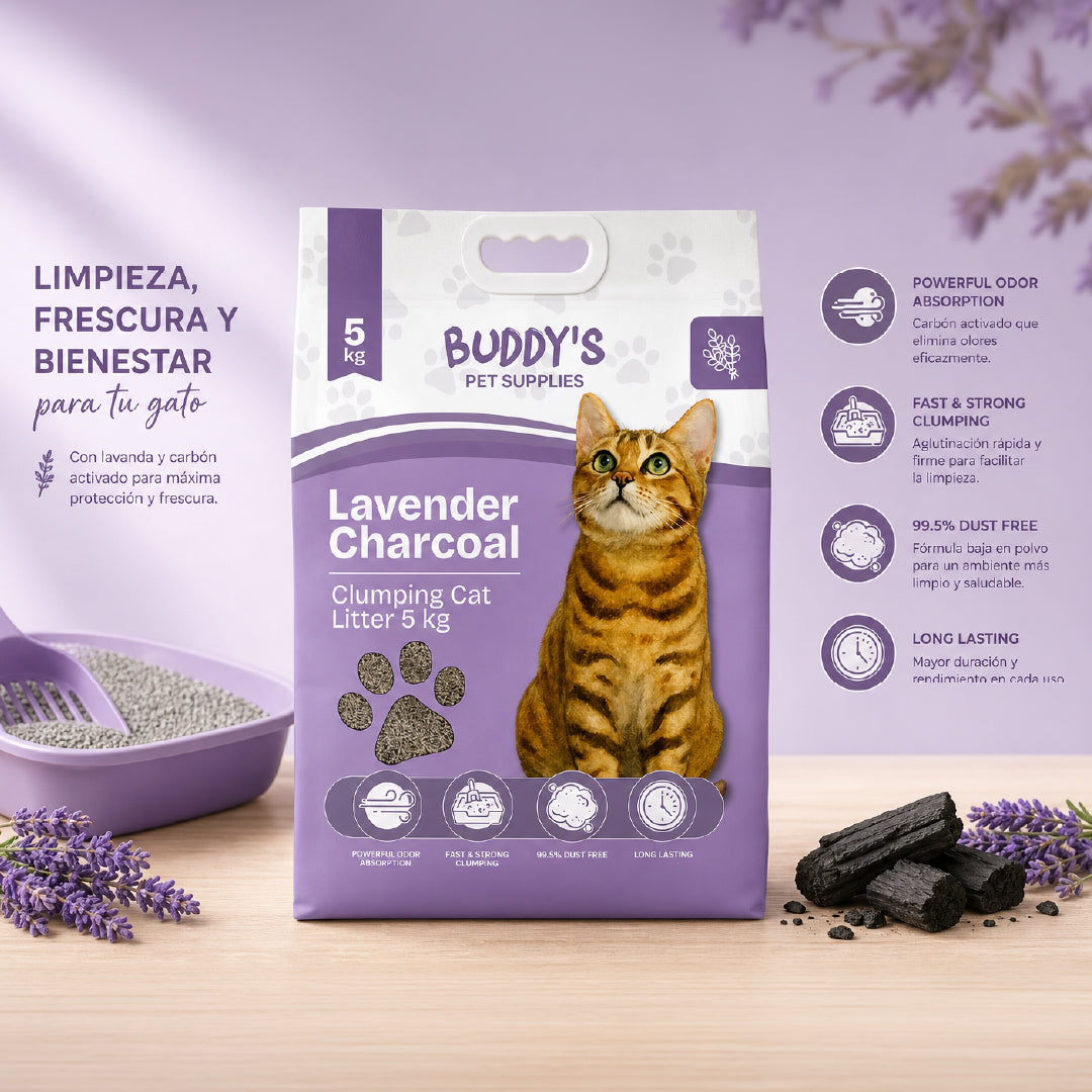 Arena Sanitaria para Gatos Lavanda 5 kg Buddy´s Pet Supplies 1 un
