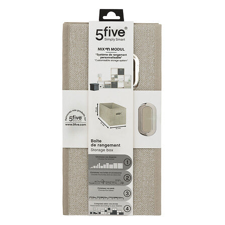 Caja Almacenamiento Linen Beige 15 x 31 cm 5five 1 un