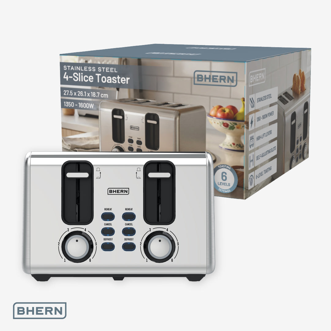 Tostador Eléctrico Acero Inoxidable 4 Bhern