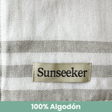Toalla Playa Algodón con Flecos XL Rayas Blanca Sunseeker 1 un