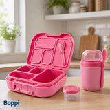 Lonchera Plástica 1100 ml con vaso yogurt 680 ml rosada Boppi 1 un
