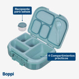 Lonchera Plástica 1100 ml con vaso yogurt 680 ml azul Boppi 1 un