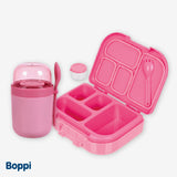 Lonchera Plástica 1100 ml con vaso yogurt 680 ml rosada Boppi 1 un