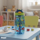 Botella Tritan Kids Antiderrame 480 ml Dinosaurios Azul Boppi 1 un