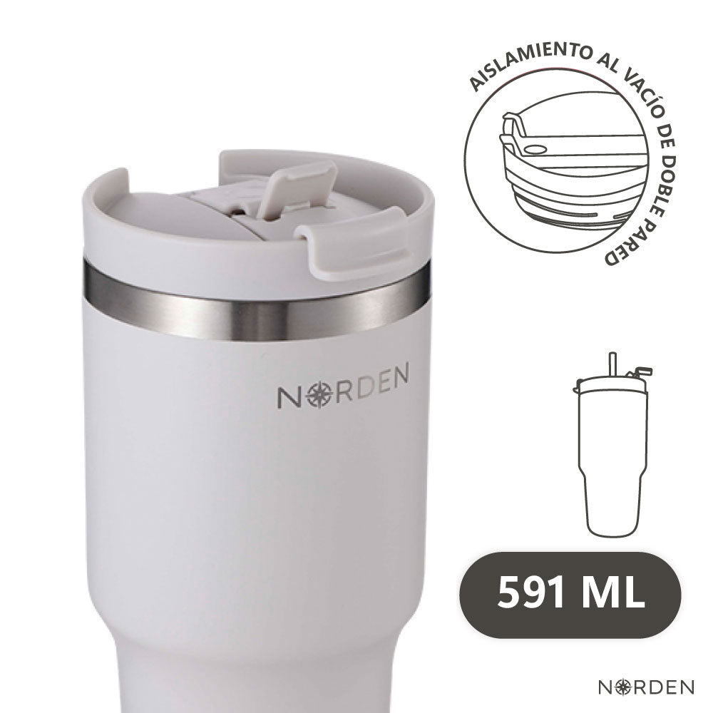 Mug Térmico Tumbler Leak-Proof Soft Sand 591 ml Norden 1 un