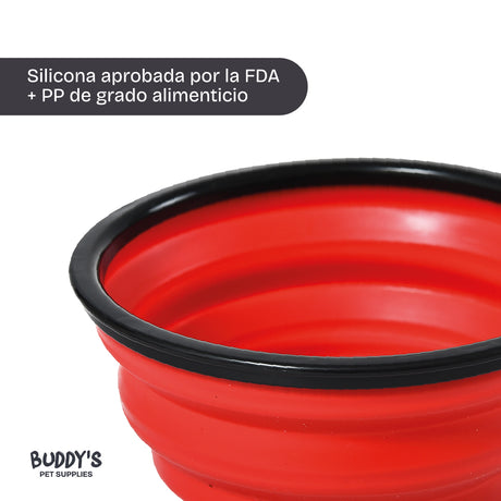 Plato Comida Plegable para Mascotas Buddy´s Pet Supplies 1 un