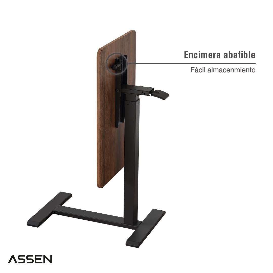 Mesa Lateral de Altura Regulable Con Encimera Abatible Black Base Assen 1 un