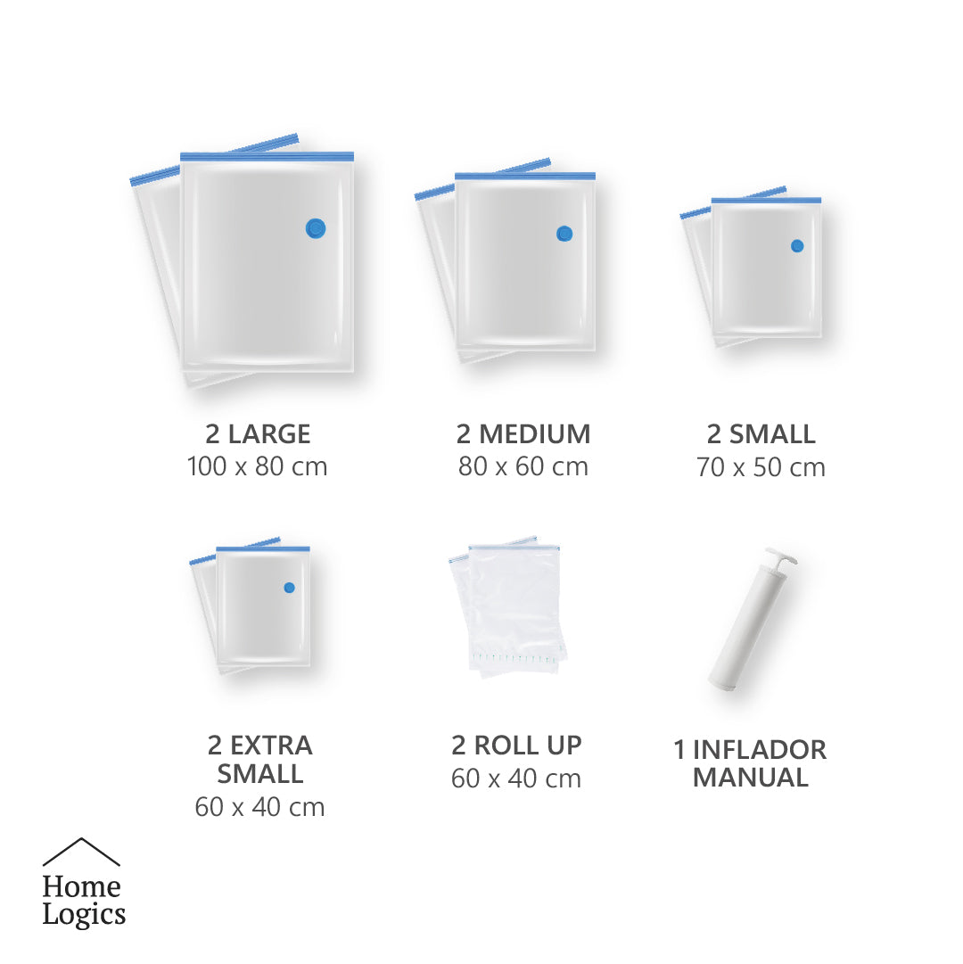 Set 10 Bolsas Almacenaje al Vacío Home Logics 1 un