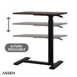 Mesa Lateral de Altura Regulable Con Encimera Abatible Black Base Assen 1 un
