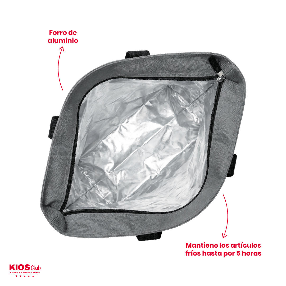 Bolso Cooler Gris 17.5 L KiosClub 1 un
