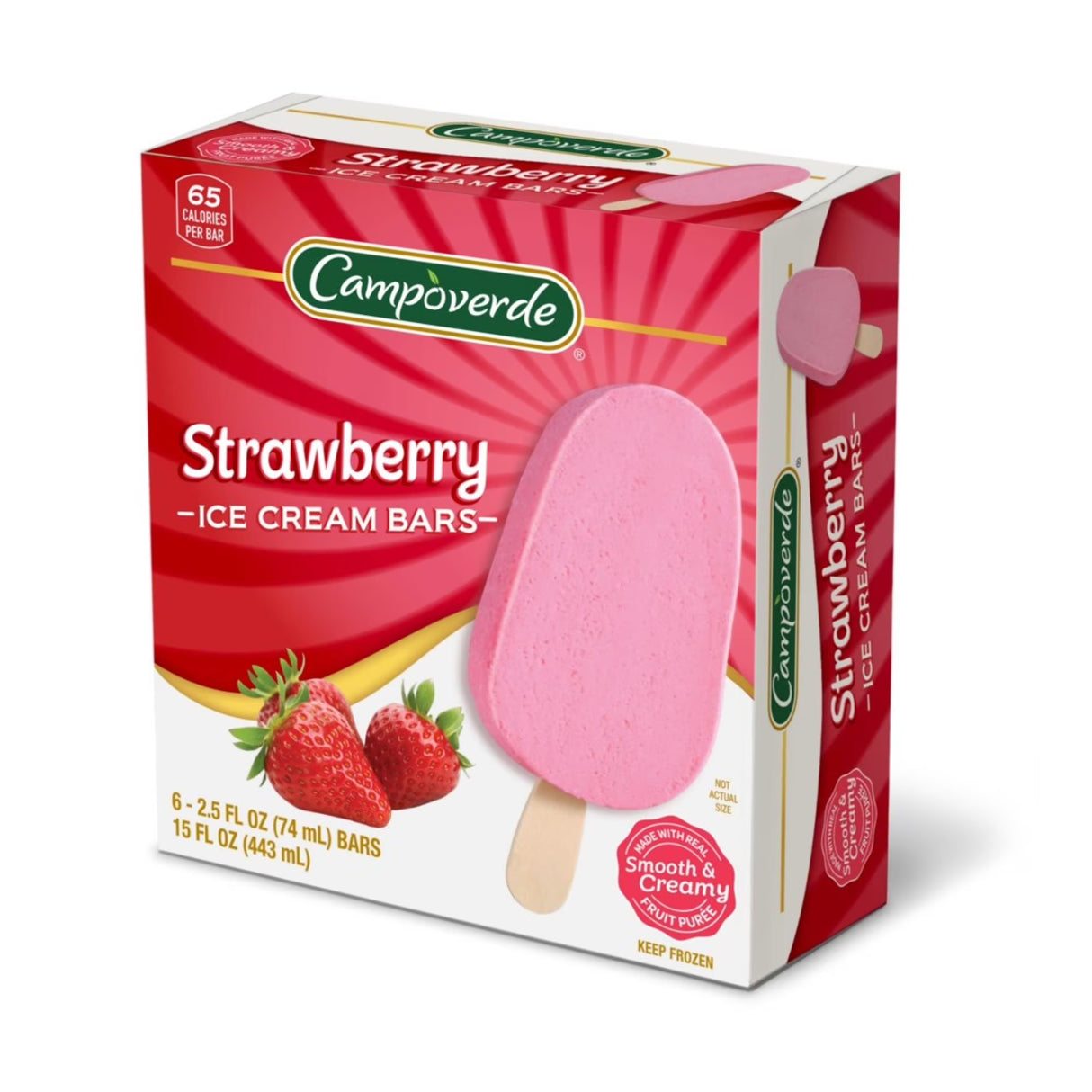 Helado Paleta Frutilla Campoverde 6 x 71 g