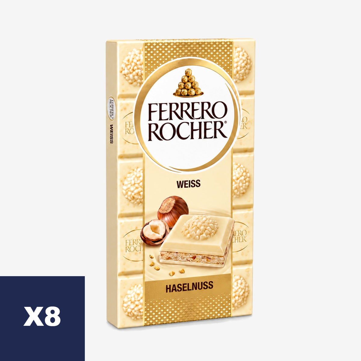 Chocolate Blanco Avellana Ferrero Rocher 8 x 90 g