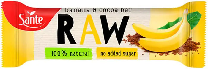 Barrita de Fruta RAW Plátano y Cacao Sante 35 g