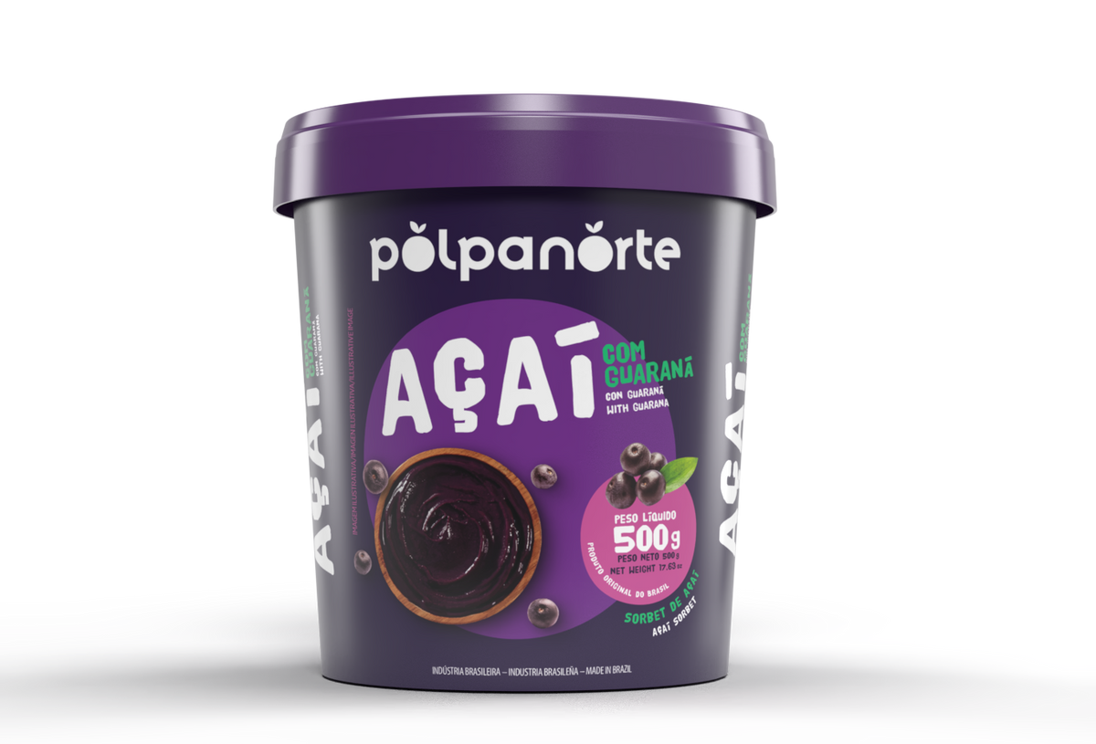 Helado Açai con Guaraná Polpanorte 500 g