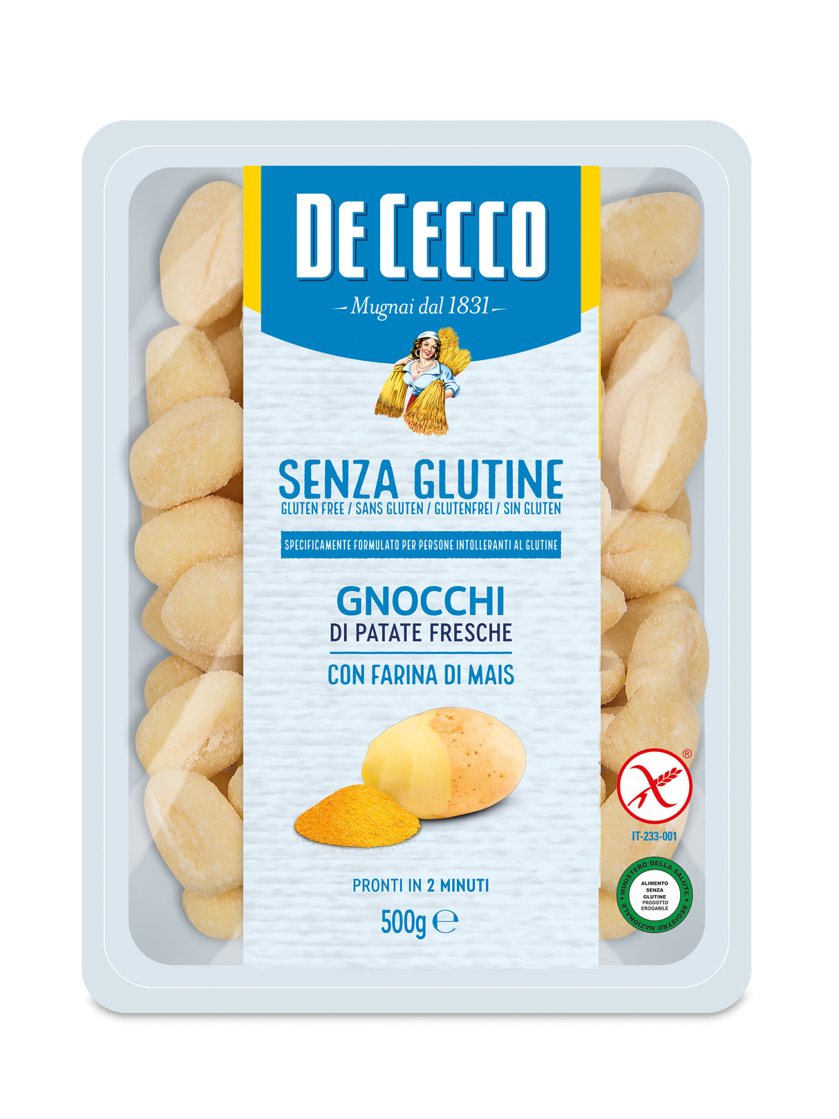 Gnocchi de papa Sin Harina de Trigo De Cecco 500 g