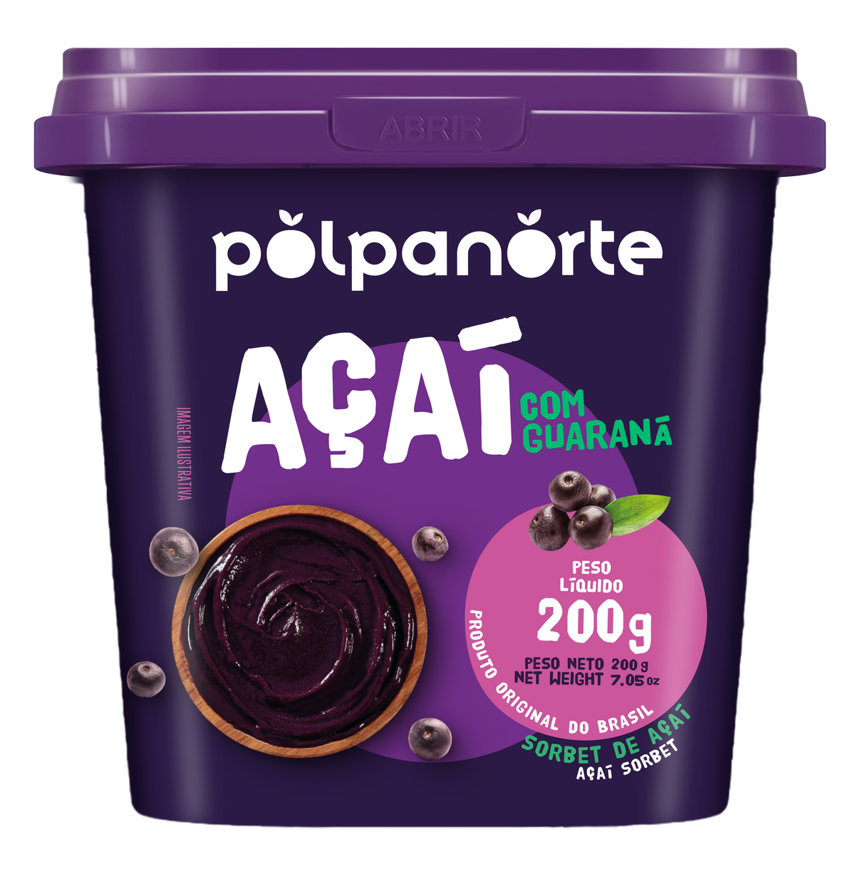 Helado Açai con Guaraná To Go Polpanorte 200 g