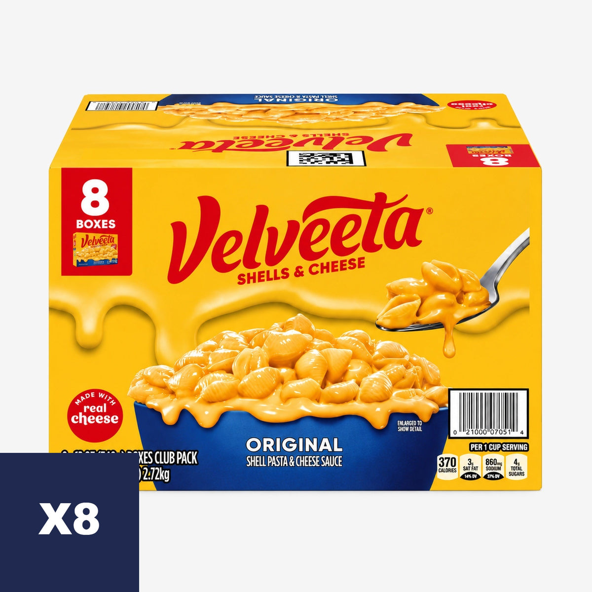 Pasta Conchitas con Queso Velveeta Kraft 8 un x 340 g
