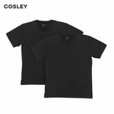 Poleras 100% Algodón Negras Cuello V Pack 3 Cosley 1 un
