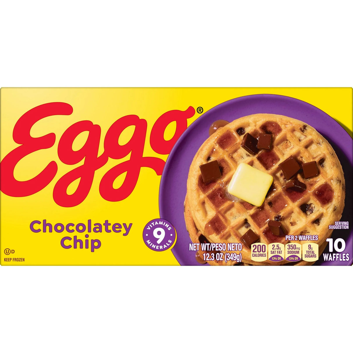 Waffles Eggo Congelados Chips Chocolate Kellogg's 349 g