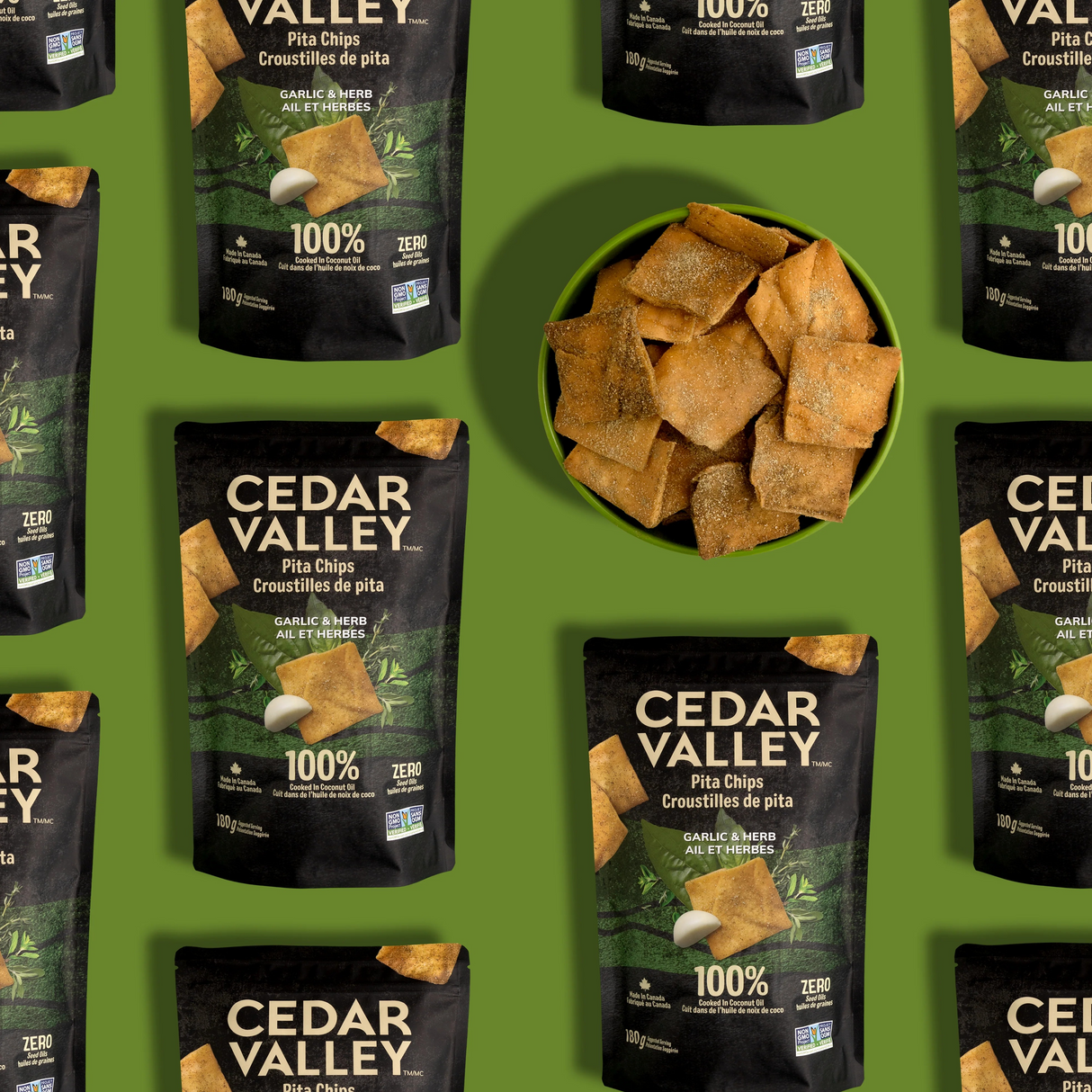 Pita Chips Ajo Hierbas Cedar Valley Selection 180 g