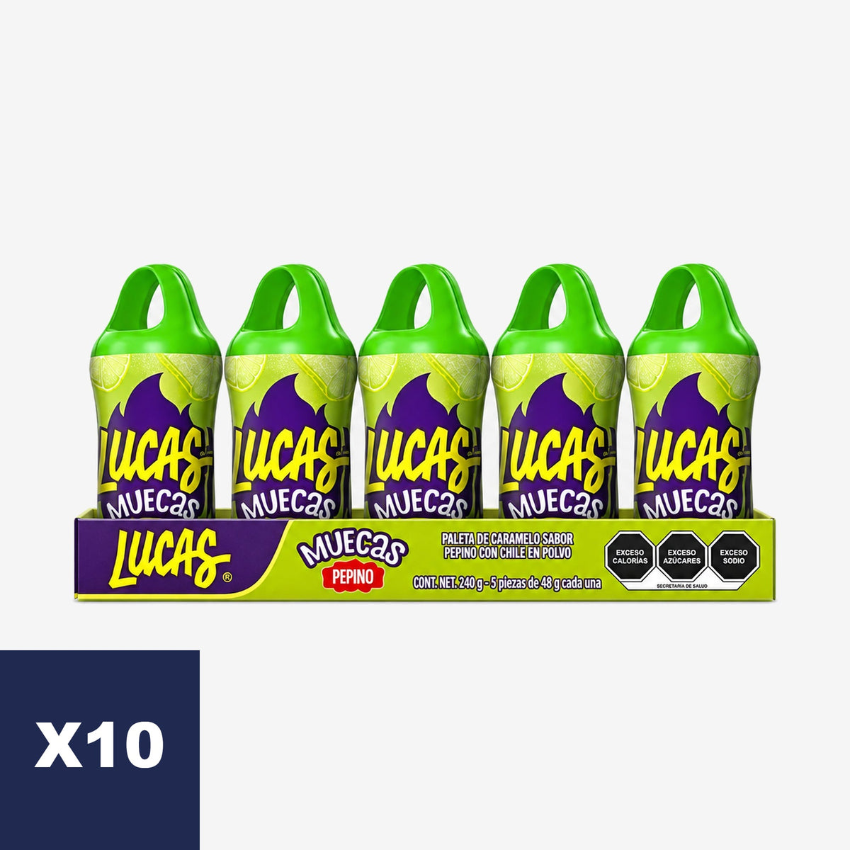 Chupete de Caramelo Pepino Lucas Muecas 10 un x 24 g