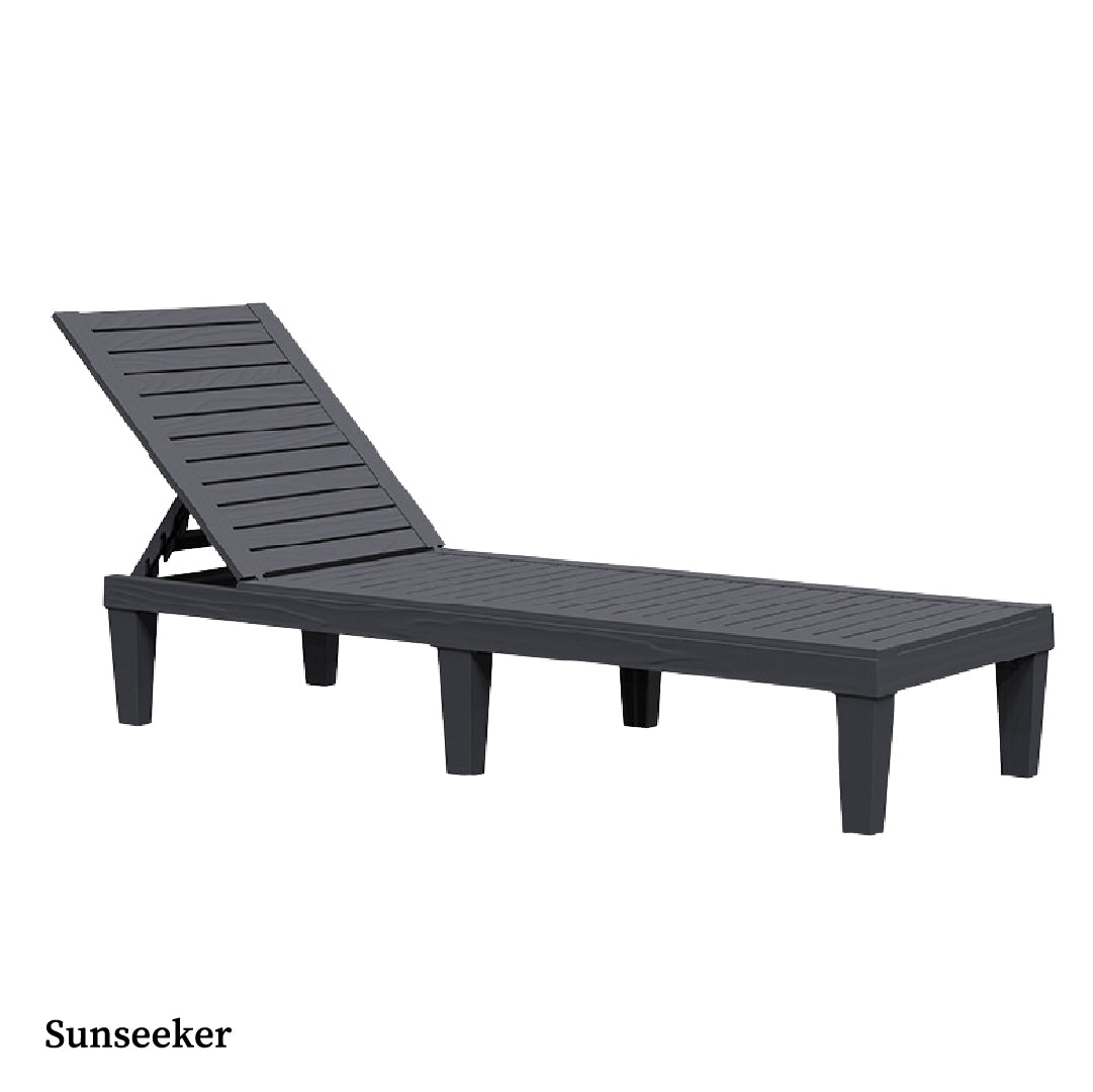 Reposera Reclinable Madera Plástica BlackWood 189 x 58 cm Sunseeker 1 un