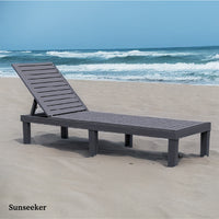 Reposera Reclinable Madera Plástica BlackWood 189 x 58 cm Sunseeker 1 un