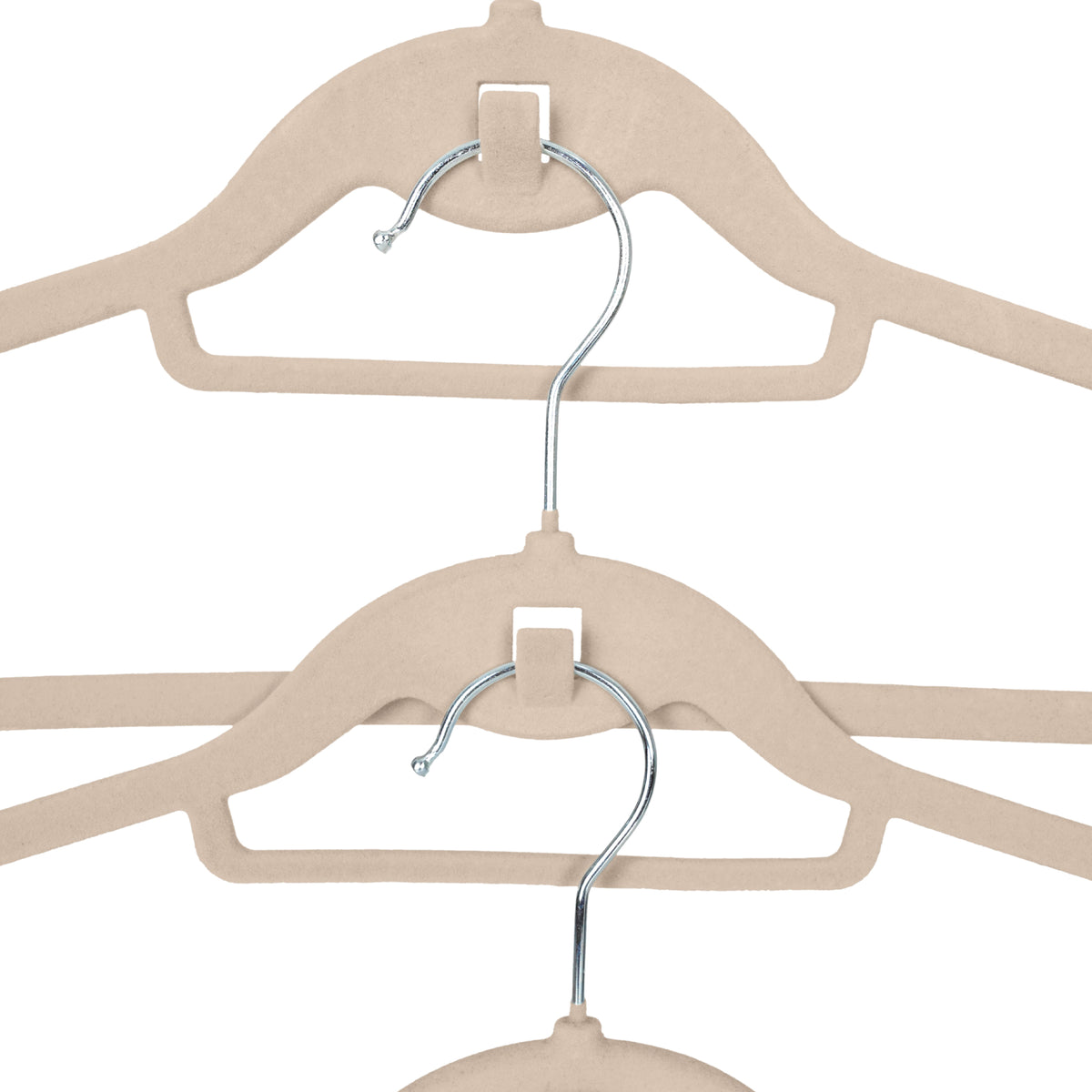 Set 30 Colgadores de Ropa Antideslizantes Beige Velvet Home Logics 30 un
