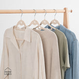 Set 30 Colgadores de Ropa Antideslizantes Beige Velvet Home Logics 30 un