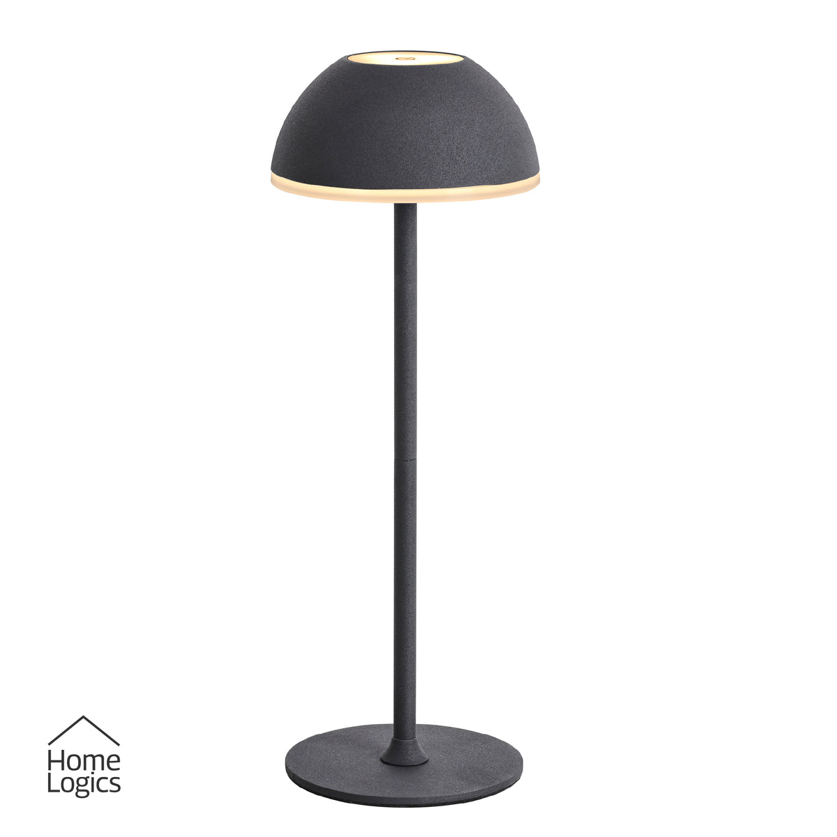 Lampara de Mesa LED Táctil Inalambrica Recargable Redonda Black Home Logics 1 un
